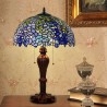 Lampada da tavolo in vetro colorato Tiffany di glicine da 40 cm