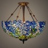 Lampada a sospensione in vetro colorato Tiffany di glicine da 50 cm