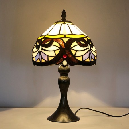 Lampada da tavolo con paralume in vetro colorato Tiffany, motivo d'amore, lampada  da tavolo, lampada da lettura, lampada da notte, W8H15 pollici Italia
