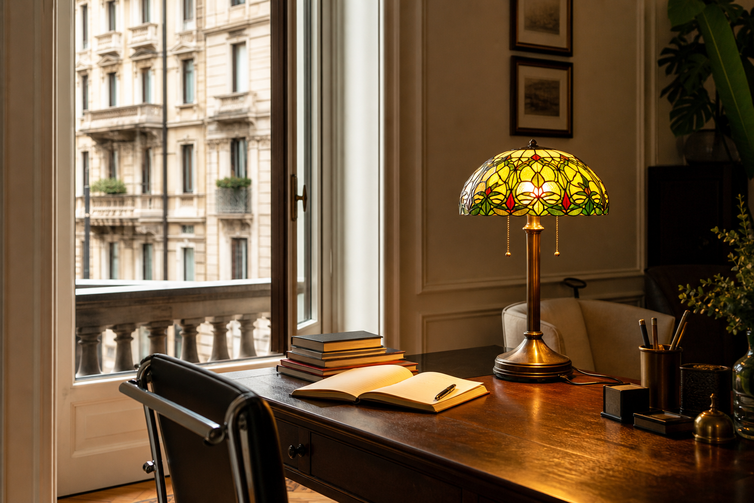 Lampada Bank Tiffany: idee raffinate per scrivania e lettura nelle case italiane