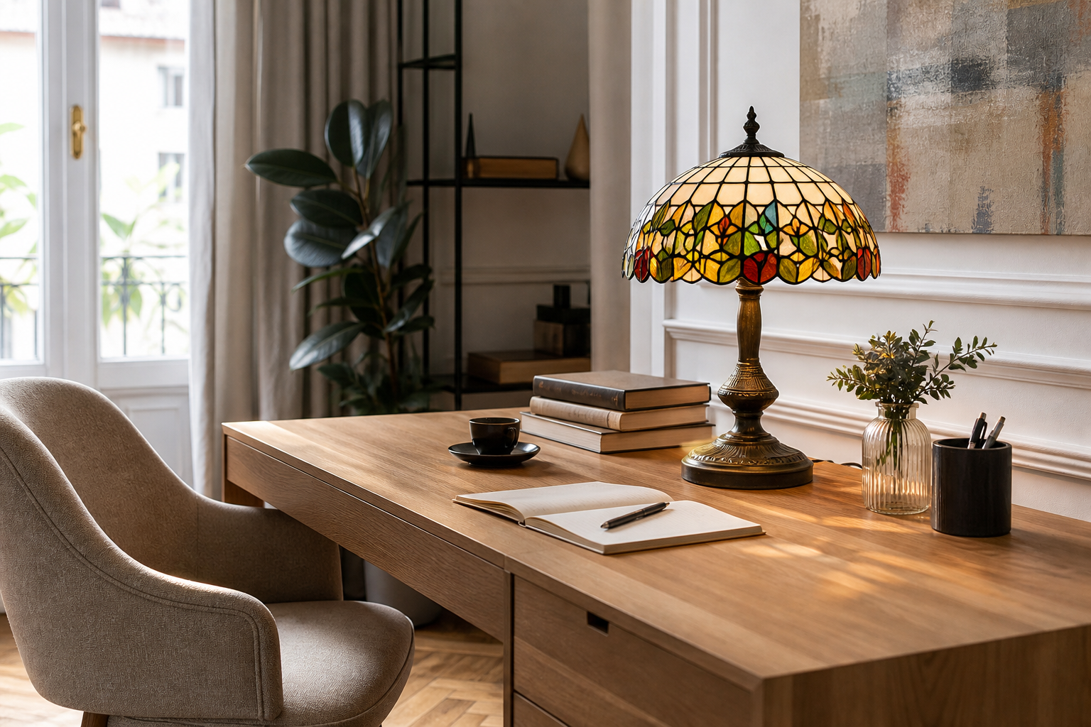 Lampada da scrivania Tiffany: come scegliere e valorizzare il tuo spazio lavoro italiano