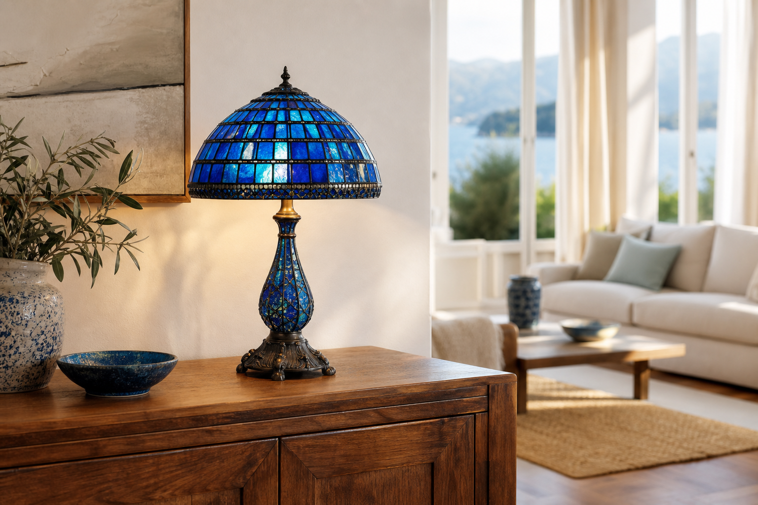 Lampada Tiffany blu: atmosfere italiane e spunti per arredare con stile
