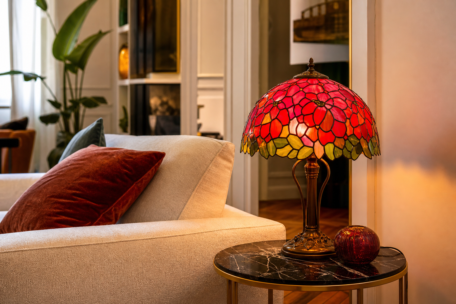 Lampada Tiffany rossa: idee d’arredo per dare calore e stile agli interni italiani